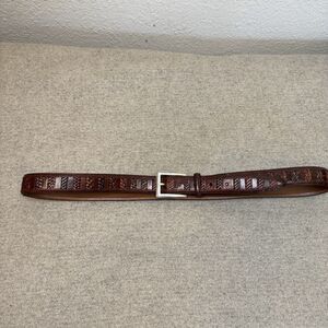 VTG Brighton Belt XL 42" Length Brown Woven Leather Handmade Southwest Boho 90's